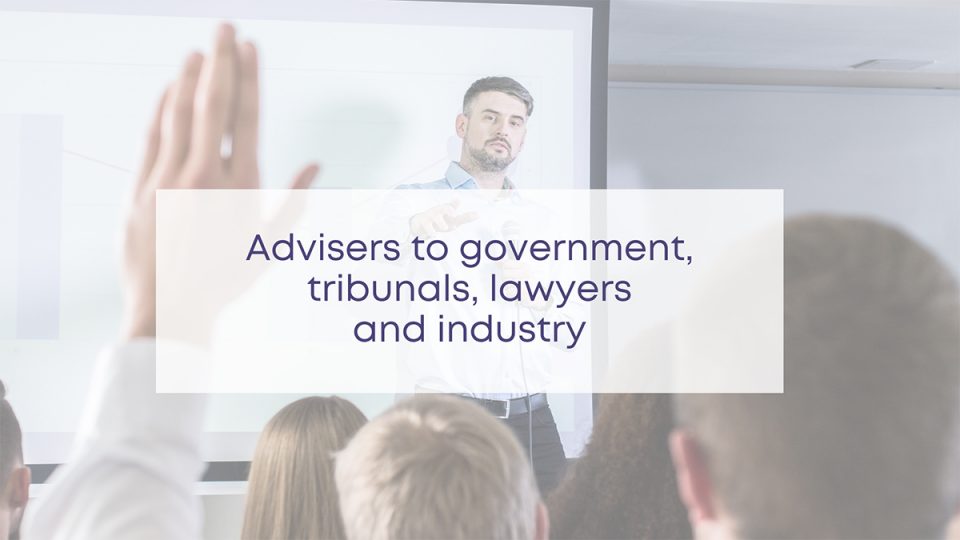 Our physicians are advisers to government, tribunals, lawyers and industry